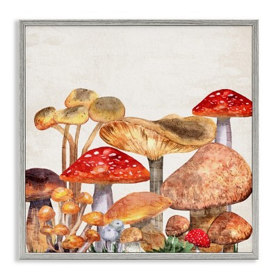 Stupell Industries Rustic Woodland Mushrooms, 17" x 17"