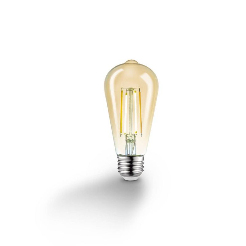 Smart 60W Equivalent Vintage Filament Tunable White LED Wi-Fi Enabled Voice Activated ST19 E26 Amber Glass Light Bulb, 3 of 9