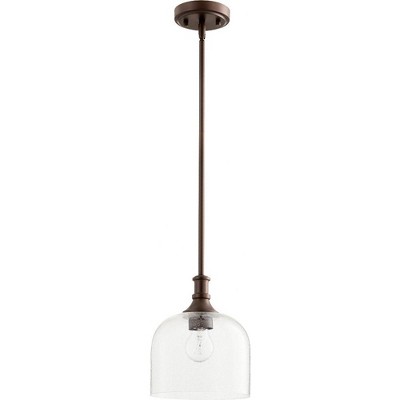 Quorum Lighting Richmond 1-Light Pendant, Oiled Bronze, Clear Seeded