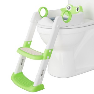 Toddler Potty Training Seat with Step Stool Ladder - Anti-Slip Pads, Adjustable Height Legs & Handles for Boys/Girls, Non-Slip Wide Step - 1 of 4