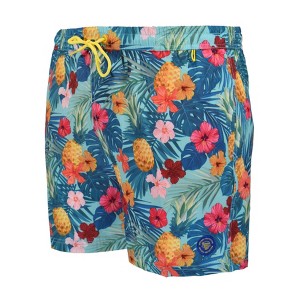 Banana Boat UPF50+ Men's Tropical Fruit 4-Way Stretch Bathing Suit | Black or Teal - 1 of 3