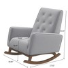 Kumasinova Elegant Tufted Accent Rocking Chair with Solid Wood Frame,Nursery Rocker Glider Chair for Living Room&Bedroom,300lbs Max - 4 of 4