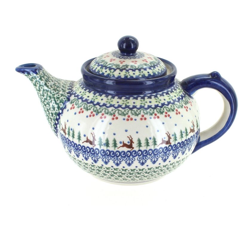 Blue Rose Polish Pottery 18 Vena Teapot, 1 of 2