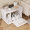 Gsluuk White Cat Litter Box Enclosure,Hidden Litter Box Furniture with top side fence,Wooden Pet House Side End Table - 4 of 4