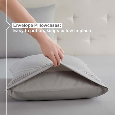 Twin Silver Gray Organic Cotton Microfiber Deep Pocket Sheet Set