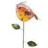 Evergreen Colorful Metal and Glass Bird Garden Stakes, Yellow - 3 of 3