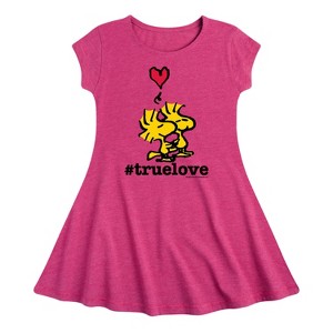 Girls' - Peanuts - True Love Woodstock Fit & Flair Cap Sleeve Dress - 1 of 2