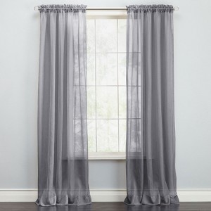 BrylaneHome BH Studio Sheer Voile Rod-Pocket Panels, Set Of 2 - 1 of 4
