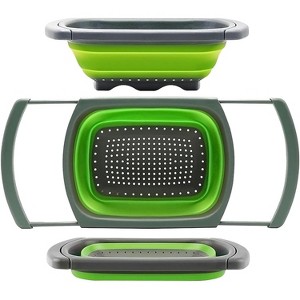 Colander collapsible, Colander Strainer Over The Sink Vegetable Fruit Strainer Basket (6 Quart) with Extendable Handles - 1 of 4