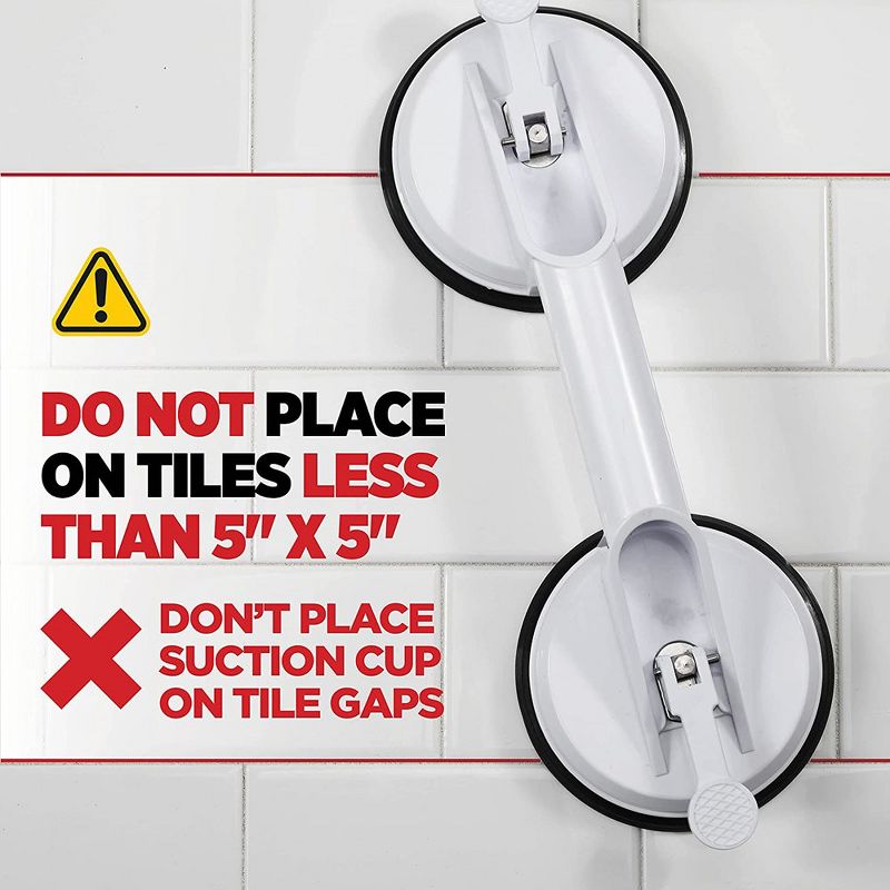 Suction Grab Bar 2 Pack Safety Grab Bar Strong Hold Suction Handle for Bathroom Shower - MedicalKingUsa, 2 of 8