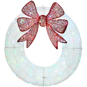 SEVOBAL Wreaths Christmas Wreath Outdoor Christmas Wreath Decoration Holiday Decor for Home Christmas Outdoor Decorations, White, 36"*36"*4" - 1 of 4