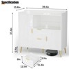Buffet Cabinet with Drawers（of 2 set), 40" Sideboard Buffet Storage Cabinet with Shelves and Doors - 2 of 4