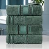 Zero Twist Cotton Solid and Floral Jacquard Hand Towel Set of 6 by Blue Nile Mills - 2 of 4