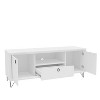 Oslo TV Stand for TVs up to 65" White - Polifurniture: Modern Media Console with Storage Cabinets & Shelves - 2 of 4
