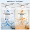 Sofucor White Ceiling Fans with Lights Large Airflow 42inch Modern Ceiling Fan with Quite Reversible DC Motor 3 Color Temperature Dimmable LED Light - 3 of 4