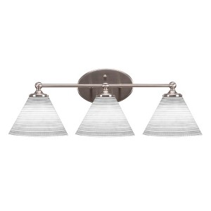 Toltec Lighting Capri 3 - Light Vanity in  Brushed Nickel with 7" White Matrix Shade - 1 of 1
