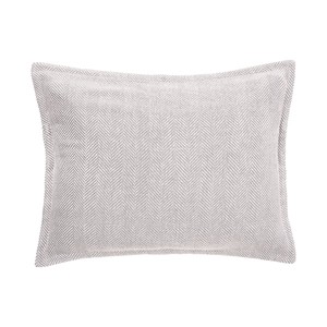EY Essentials 20" x 26" Torin Pearl Grey Cotton Standard Sham - Machine Washable - 1 of 2