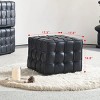 Modern Genuine Leather Ottoman,Tufted Ottoman,Square Ottoman,Footstool Ottoman Furniture,Ottoman For Living Room,Bedroom-Cuddlewood - 4 of 4