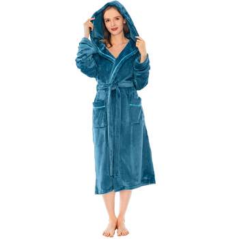 PAVILIA Fleece Robe For Women, Plush Warm Bathrobe, Fluffy Soft Spa Long Lightweight Fuzzy Cozy, Satin Trim