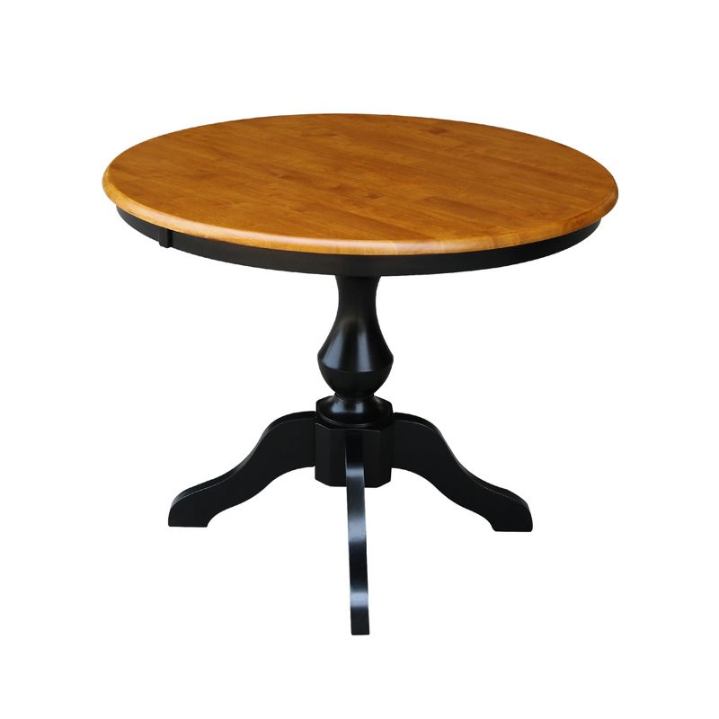 36" May Round Top Pedestal Table Dining Height Black/Cherry - International Concepts, 3 of 6