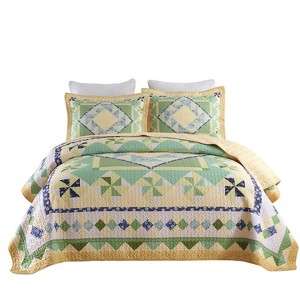 Marcielo 3 Pcs Summer Lightweight Quilt Bedspread Set - 1 of 4