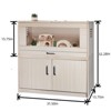 DSVIMOY Guinea Pig Cages, Hamster Cage Wood with Independent Storage Cabinet for Rat Chinchilla, Openable Top, Natural Wood, 31.5"*15.7"*33.5" - 3 of 4