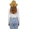 Laundry By Shelli Segal Women's Straw Cloche Hat with Folded Back Bow - Crochet Hat For Women - 3 of 4
