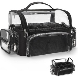 Makeup Brush Bag Extra Large Makeup Brush Case with 4 small bags Professional Makeup Artist Brush Holder Stand Up Organizer - 1 of 4