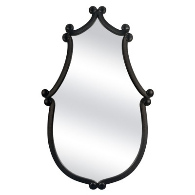 Beautyolove 19 in. W x 31 in. H Vintage Black Wood Framed Decorative Wall Mirror