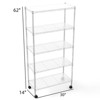 FONTOI Storage Racks, 5-Tier Shelving Unit with Adjustable Leveling Feet&Wheels, Wire Storage Shelves for Garage Home Kitchen, Silver, 30"*62"*14" - 3 of 4