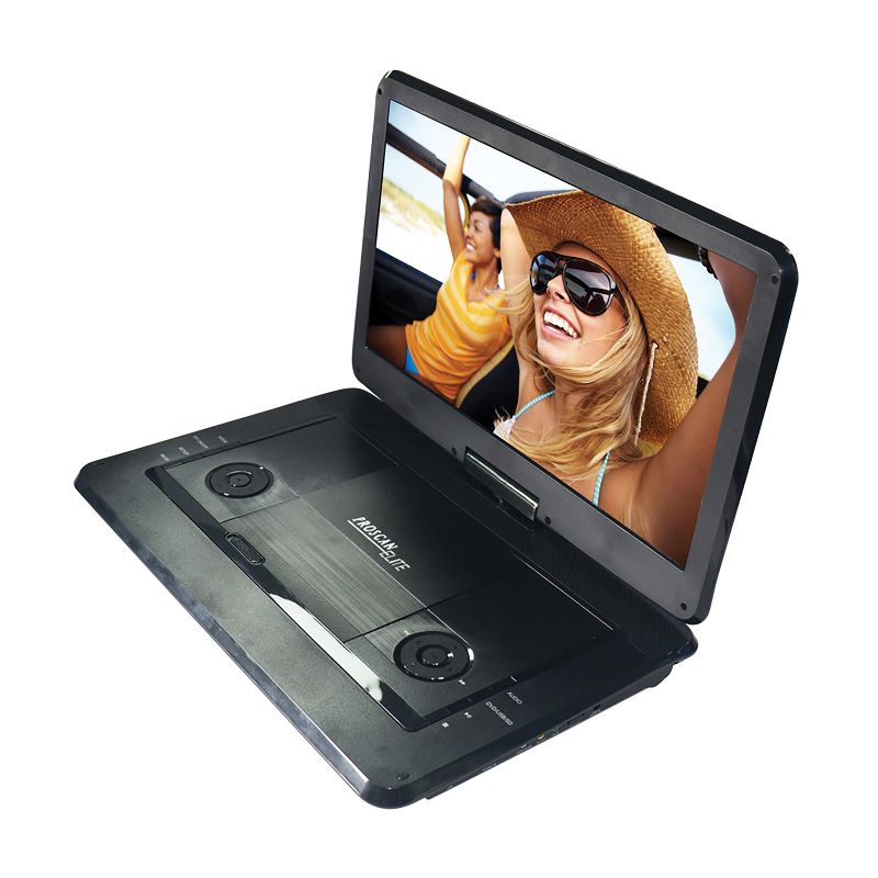Proscan® Elite 15.6-In. Portable DVD Player with Swivel Screen and Earbuds, PEDVD1566, Black, 1 of 8