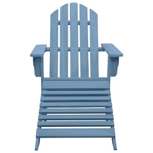 vidaXL Adirondack Chair Patio Adirondack Chair with Ottoman Solid Wood Fir - Blue - 1 of 4