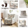 Set of 2 Vincent Wooden Upholstered Armchair with Fabric Pattern and Wingback Design for Bedroom| ARTFUL LIVING DESIGN - 4 of 4