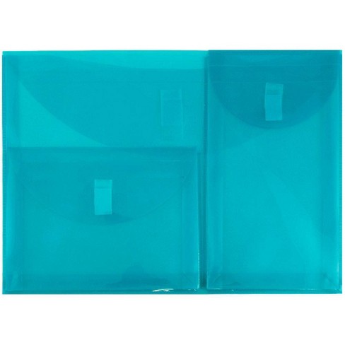 envelope jam paper booklet teal pocket letter loop hook closure plastic target staples