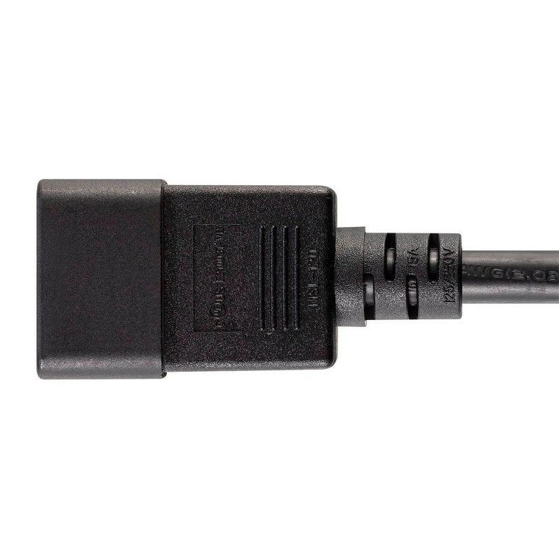 Monoprice Heavy Duty Extension Cord - 8 Feet - Black | IEC 60320 C20 to IEC 60320 C19, For Powering Servers, Routers, & other High-Output Network, 4 of 7