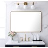 Elegant Lighting Soft corner metal rectangular mirror 27x40 inch in Brass - 2 of 4