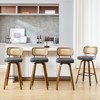 Bekrvio 26"/29” Swivel Bar Stools Set of 4, Upholstered Faux Leather Barstools with Back, Bar Chairs Island Stools for Kitchen Counter - 3 of 4