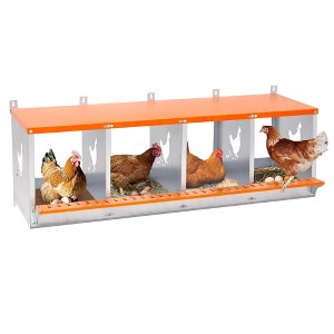 ORRD 3-Bay Metal Nest Box Wall Mount | Galvanized Steel with Coconut Pad | Easy Egg Collection for Hens & Ducks - 1 of 4