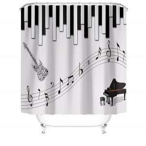 Piano And Musical Notes Shower Curtains for Bathroom Waterproof Fabric Bath Curtain Durable Soft Stylish Bathroom Decor 72x72 Inch - 1 of 1