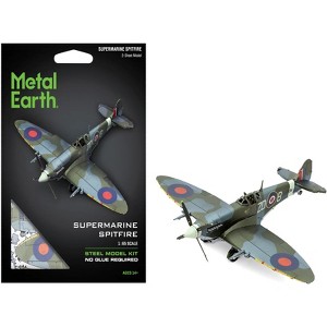 Supermarine Spitfire Fighter Aircraft "British Royal Air Force" (Moderate Difficulty) Steel Model Kit by Metal Earth - 1 of 4