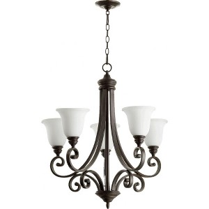Quorum Lighting Bryant 5-Light Chandelier, 28 Width, 30 Height, Oiled Bronze Finish - 1 of 1