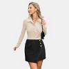 Women's Asymmetric Wrap Style A-Line Skirt with Gold Button Detail - Cupshe - 4 of 4