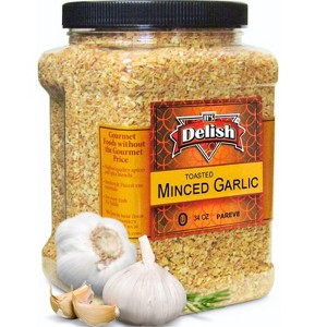 Gourmet Toasted Dried Minced Garlic by Its Delish, 2.1 LBS (34 Oz) Jumbo Container Jar – Dry Roasted Garlic Flakes - 1 of 1