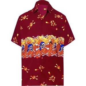 HAPPY BAY Men's Halloween Costumes Hawaiian Shirts Short Sleeve Button Down Shirt Mens Party Shirts Casual Holiday Shirts for Men Funny - 1 of 4
