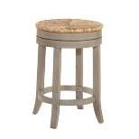 24" Leif Swivel Rush Seat Counter Height Barstool Weathered Gray - Carolina Chair & Table