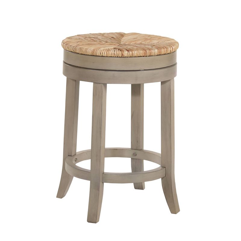 24&#34; Leif Swivel Rush Seat Counter Height Barstool Weathered Gray - Carolina Chair &#38; Table, 1 of 5