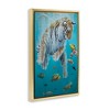 Stupell Industries Swimming Tiger Among Fish Black Framed Floater Canvas Wall Art - 3 of 4