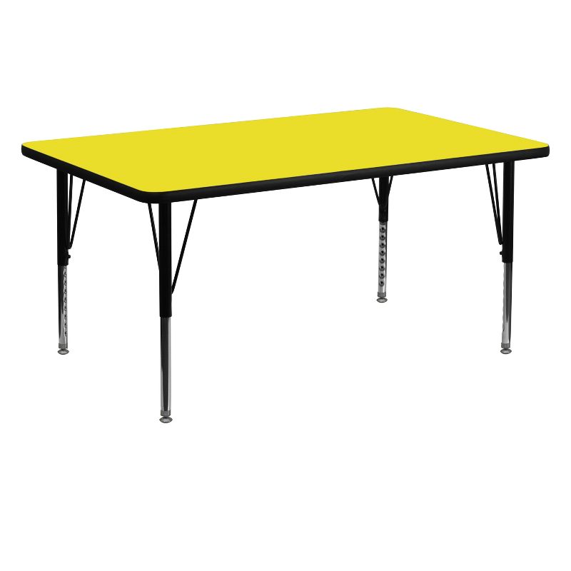 Flash Furniture 30''W x 60''L Rectangular HP Laminate Activity Table - Height Adjustable Short Legs, 1 of 3