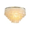 ALOADECOR Unique/Statement Coastal Natural Capiz Shell Round Tiered Chandelier - 3 of 4