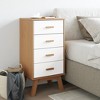 vidaXL Bedside Cabinet Solid Pine Wood and Engineered Wood, Medium, 4 Drawers, Bedroom Storage - 3 of 4